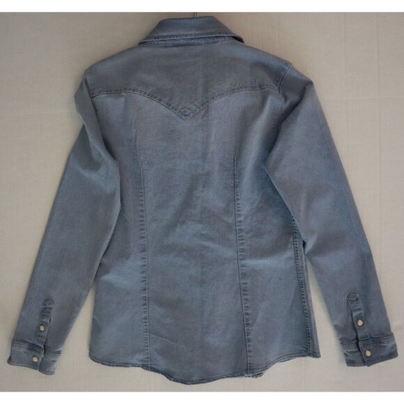 True Religion 207151R Women’s Sz M Blue Western Button-Up L/S Denim Shirt - Picture 11 of 11